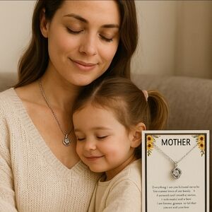 Handcrafted Mother's Day Necklace Silver Stainless Steel The Love Knot Necklace